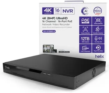Helix 4K 16CH AI NVR (16-Port PoE), Smart NVR, Human Detection & Vehicle Detection - Supports 16 x 4K IP Cameras, Supports 2 x 12TB HDD (Not Included) HLX-NV3816E-AI