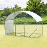 FeelGoodUK Walk in Pet Cage and Chicken Run 1.4m x 3m Galvanised Chicken Run Chicken Coop Rabbit Run Dog Pen Dog Kennel Enclosure Shelter