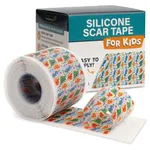 NUVADERMIS Silicone Scar Tape for Kids - Scar Tape for Surgical Scars - 120" x 1.5" Roll - Reusable Medical Grade Silicone Scar Tape for Children - 1 Pack - Dinosaurs