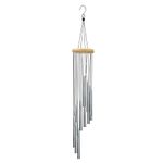 Wind Chimes for Outside with 12 Aluminum Tubes Wind Bells, 23 Inches Melody Windchimes Outdoors for Farmhouse Garden Patio Home Decor (Silver)