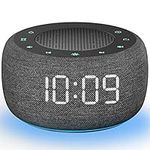 BUFFBEE Small Alarm Clock Radio for Bedrooms - High Fidelity Sound & Upward Speaker for Radio, 4 Wake Up Sounds, 7 Color Night Light, Full Range Display Dimmer for Bedside