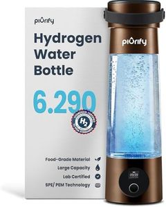 PIURIFY Hydrogen Water Bottle Generator | 17 OZ | UP TO 6,290 PPB H2 Molecular Hydrogen | SPE/PEM Electrolysis | Ergonomic Handle | Dual-Mode | 2200 mAh Battery | Certified by H2 Analytics | Brown