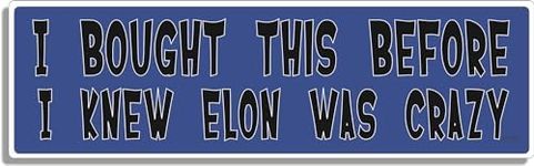 Gear Tatz - I Bought This Before I Knew Elon was Crazy - Tesla Assessories - Bumper Sticker - 10 x 3 inches - Professionally Made in The USA (Vinyl,X1)