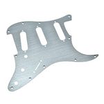 KAISH 11 Hole Metal Aluminum Anodized Modern Style ST/Strat SSS Pickguard Guitar Pick Guard Scratch Plate for USA/Mexico Stratocaster/Strat Silver