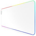 CSL - RGB gaming mouse pad - LED desk pad - 800x300 mm - XXL mousepad - LED multi color - 11 lighting modes - 7 LED colors plus 4 effect modes - washable - White