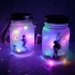 2-Pack Solar Fairy Jar Lights Glass Waterproof Outdoor Lanterns for Garden Gleamingly Hanging Decorations Table Lamp Party Patio Tree Indoor Night Lights Bedroom Anime Gifts for Kids Her Women…