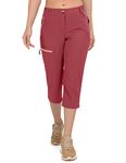 Mapamyumco Women's Ultra Breathable Lightweight Quick Dry Capri Pants Slim Golf Hiking, Peach Bud, X-Small