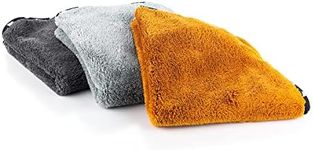 The Rag Company - The Wolf Pack - Premium Ultra-Soft Microfiber Detailing Towels; Buttersoft Suede Edge; Perfect for Buffing and Final Wipedowns; 480GSM, 16in x 16in, Mixed Earth Tone Colors (3-Pack)