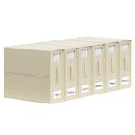 SheetCube Bed Sheet Organizers and Storage 6 Pack, Foldable Linen Closet Organizer with Window and Label, Bedding Folder Storage Box Container for Blanket, Duvet Cover Set, Bed Sheet Set - Beige