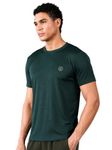 CHKOKKO Gym T Shirts for Men Workout Activewear Solid Quick Dry Sports Tshirt for man Breathable Lightweight Half Sleeve Regular Fit Round Neck Running Boys T Shirt Bottle Green