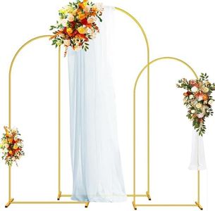 DDMY Arch Backdrop Stand, Gold Metal Balloon Arch Stand Set of 3 (7.2FT/6.6FT/6FT) for Wedding Ceremony Birthday Party Baby Shower Graduation Ceremony Photo Backdrop Other Occasions Decoration