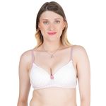 Komli - Heavily Padded Wirefree Printed Push-Up Bra - Polyamide Fabric - Balconette - Seamless, Wireless, 3/4th Coverage, Multiway Straps - T-Shirt Bra(K-3805-PR-1PC-32B)