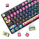 Fogruaden Pudding Keycaps 60 Percent, 120 Dye-Sublimation Keycaps Set, ASA Profile Custom Keycaps for Cherry Gateron MX Switches Mechanical Keyboard(Balck Colorful)