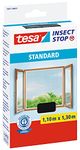 tesa Insect Stop Hook & Loop STANDARD for Windows - Self Adhesive Window Fly Screen - Cut to Desired Size - in Anthracite, 110 cm x 130 cm