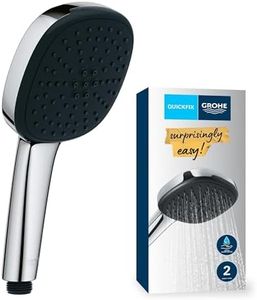 GROHE Vitalio Comfort 110, Pommeau de Douche Cube 11cm 2 Jets (Pluie/Stimulant), Economie d'Eau, Sélection Facile, Procédé Anti-Calcaire, Chromé, 26397001