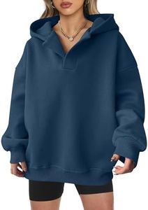 ANRABESS Womens Hoodies Oversized V Neck Sweatshirts Long Sleeve Pullover Casual Fall Teen Girls Preppy Clothes 2025 Trendy A1562 Navy Blue XL