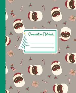 Vintage Black Santa Claus Composition Notebook: That Melanin Tho African American Santa: Cream Paper, 100 Pages, 7.5" x 9.75"
