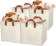 GRANNY SAYS Storage Cubes, Pack of 4 Foldable Storage Boxes, Beige Storage Baskets for Shelves, Fabric Storage Cube Boxes with Handles, Kallax Storage Boxes Organising, Cube Storage Boxes 33x33x33 cm