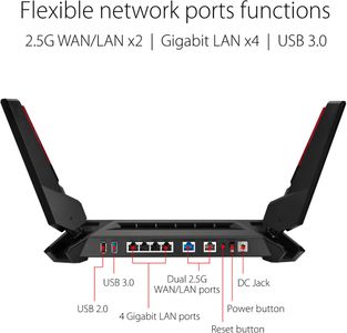 ASUS ROG Rapture GT-AX6000 WiFi 6 Gaming Router – Dual 2.5G Ports, RGB, AiMesh