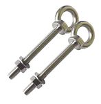 AIVOOF Stainless Steel Eye Bolts, 2 Pack M8 Shoulder Eye Bolt 3.15" Heavy Duty EyeBolts Screws in Eye Hooks with Washer and Nuts for Lifting Ring Eyebolt Thread Length 80mm