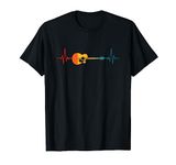 Guitarist Heartbeat Musician Guitar Player Colorful Guitar T-Shirt