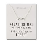 Philip Jones Sterling Silver Infinity Friendship Quote Necklace