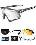 X-TIGER Polarized Cycling Glasses with 5 Interchangeable Lenses,MTB Biking Baseball Running Sports Sunglasses for Men Women