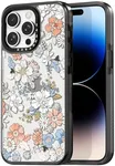 Rosarnnah Compatible for iPhone 14 Pro Max Case Cute Aesthetic - Durable Shockproof 6.6 ft Drop Impact Phone Case Cover with Funny Fashion Lovely Flower 6.7" Black