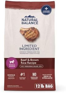Natural Balance Limited Ingredient Small-Breed Adult Dry Dog Food with Healthy Grains, Beef & Brown Rice, 12 Pound (Pack of 1)