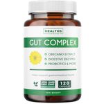 Gut Health Complex (2-Month Supply) for Candida Cleanse & Digestion Support | Caprylic Acid, Wormwood, and Black Walnut | Full Spectrum Candida Complex with Digestive Enzymes & Probiotics for Women & Men