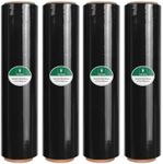 YXX-TECH Black Stretch Film/Wrapping Paper Thickness, 18 Inch 1500 Feet Plastic wrap roll,Industrial Strength, Heavy Duty Shrink Wrap idea for Moving, Shipping, and Pallet Packing