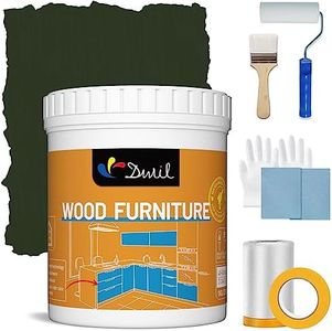 DWIL Acrylic Wood Paint for Furniture - Semi-Gloss Paint Suitable for Wood Surface Renovation, Water-Based All match Paint, Non-Toxic & Odorless, Eco-Friendly & Healthy (32OZ, Olive Green)
