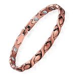 Feraco Copper Magnetic Anklets Bracelet for Women Pure Copper Bracelet with Strong Magnets for Feet,Magnetic Field Therapy,Gifts for Women(X Shape)