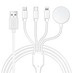 [MFi Certified] Watch Charger 4 in 1 Portable Smart Charging Cable Compatible with Apple Watch iwatch Series SE/8/7/6/5/4/3/2/1 and Compatible with iPhone,Galaxy,Pixel,Android,Max&Pad (4ft/1.2M)