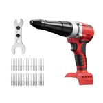 Brushless Rivet Gun Compatible with Milw-aukee 18V Battery, Electric Pop Cordless Rivet Gun Kit with Led Light & Rivets for 1/8", 5/32", 3/16" Rivets(Bare Only) (Riveters Gun for Milw-auke)
