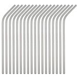 Metal Straws Stainless Steel Straws 50 Pack Bulk 8.5" Reusable Drinking Straws All Bent Curved Straws for 20 24 30 OZ Yeti Rtic Tumblers Wholesale(Silver, 50 piece - 8.5 inch-All Bent)