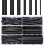 FanLyDao 200Pcs Heat Shrink Tubing Kit 3:1 Ratio Adhesive Lined Marine Grade Heat Shrink Wrap Black