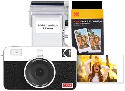 Kodak Mini Shot 2 Retro 4PASS Instant Camera and Portable Photo Printer 2-in-1, 5.3×8.6 Centimeters Instant Prints, 38 Sheet Bundle, White