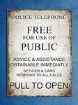 Metal tin sign 8x12 inches Vintage Style Police Phone Box Tardis Dr Who Wall Door Sign