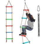 Xinlinke Climbing Rope Ladder Kids Tree Swing with Hanging Strap, Indoor and Outdoor Backyard Playground Play Swing Sets Climber Training Accessories Ninja Slackline Attachment