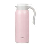 GiNT 51 Oz Stainless Steel Thermal Coffee Carafe, Double Walled Vacuum Thermos, 12 Hour Heat Retention, 1.5 Liter Tea, Water, and Coffee Dispenser (Upgraded Version Pink)