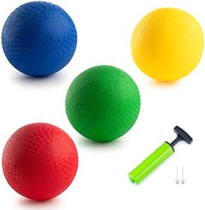 New Bounce Dodgeball Balls - (Heavy Duty - 400 GRAM) Set of 4 PG8 Dodge-Ball Balls for Kids and Adults, 8.5 Inch Official Size for Dodgeball and Handball - Perfect for Camps and Schools