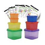 Prefer Green 7 PCS Portion Control Containers Kit (with Complete Guide & 21 Day Daily Tracker & 21 Day Meal Planner & Recipes PDFs),Label-Coded,Multi-Color-Coded System,Perfect Size for Lose Weight