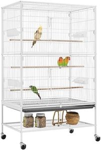 Yaheetech 52inch Bird Cage Extra Large Parakeet Parrot Cage for Lovebird Cockatiel Conure Finch with Rolling Stand White