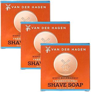 Van Der Hagen Men's Luxury Fragrance Free Shave Soap (Pack of 3)