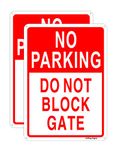 Joffreg No Parking Do Not Bolck Gate Sign,14 x 10 Inches,Reflective Aluminum,UV Printed,Weather Resistant,Waterproof,Durable Ink,Easy to Mount,Outdoor Use,2 Pack