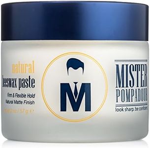 Mister Pompadour Natural Beeswax Paste | Matte Hair Product for Men & Women | HIgh Hold & No Shine | Water Based - Easy To Wash | 2oz