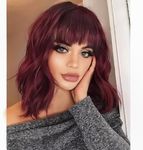 AISI HAIR Curly Bob Wig with Bangs 