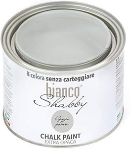 bianco Shabby® Grigio Polvere (Dusty Grey) Water-Based Chalk Paint for All Surfaces – Extra Matt Finish (500 ml)