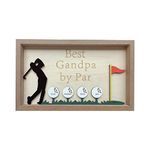 Personalized Golf Wooden Sign Engraved Names Family Plaques Best Grandpa by Par Golf Lover Fathers Day Dad Gift Home Decor